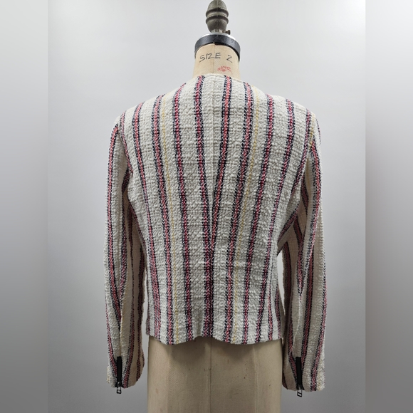 Veronica Beard MARA Striped Tweed Moto Zippered Jacket  Size 8  Retailed @ 650. - Picture 6 of 12